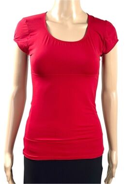 Maidenform Shaper Knit T Shirt M Flexees Instant slimmer Firm Control Red 3066